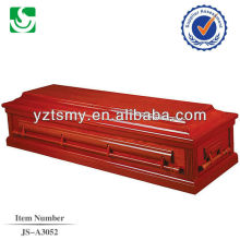 Classic American red lacquer wooden handle casket lining